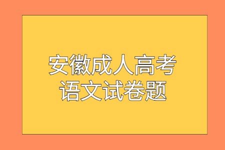 安徽成人高考語(yǔ)文試卷題