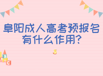 阜陽成人高考預(yù)報名有什么作用